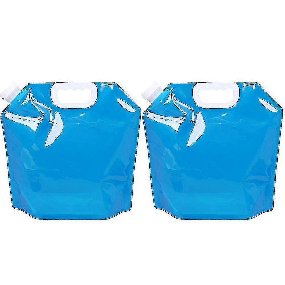 2pcs Collapsible Water Container Bag With Spigot For Camping Hiking