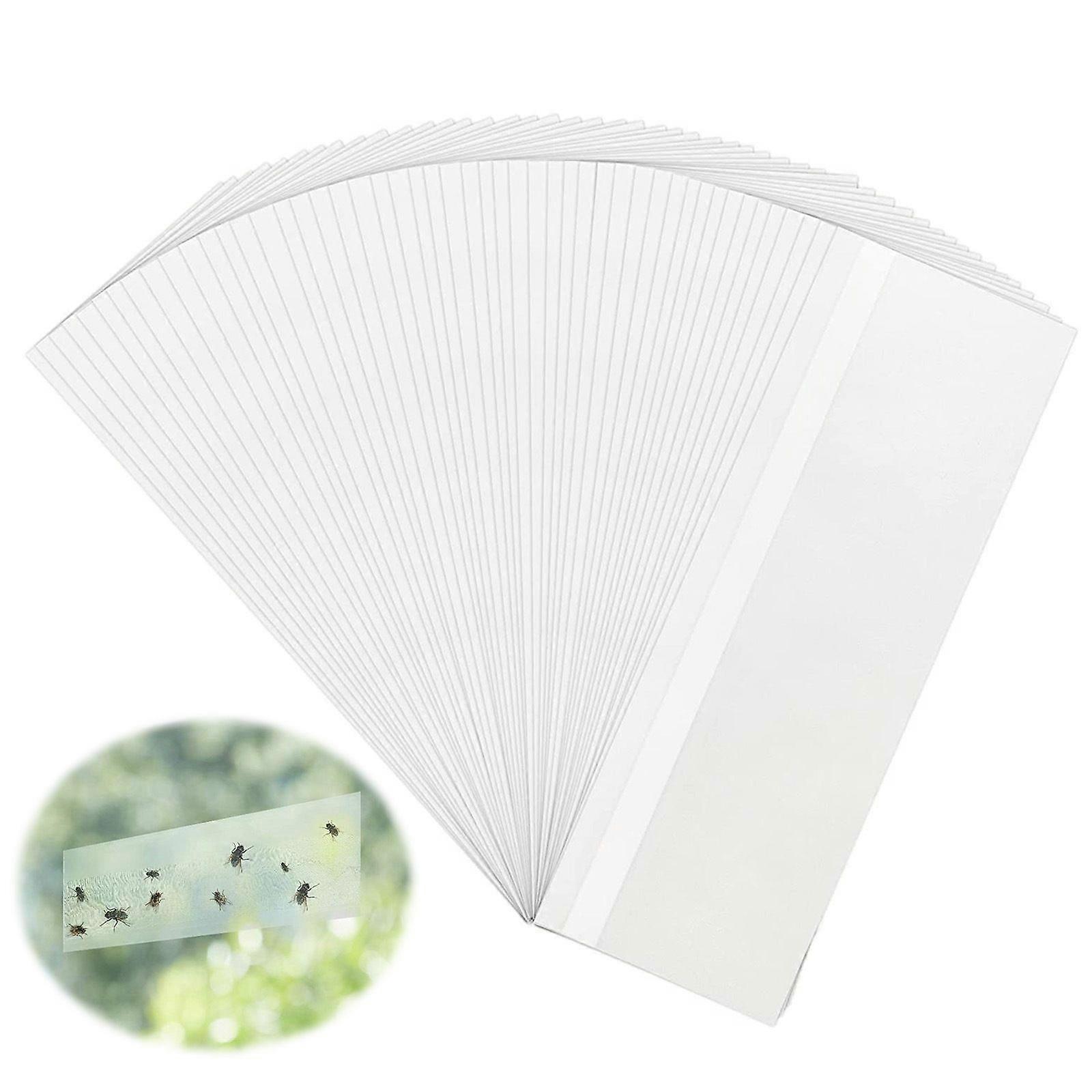 50 Pack Non Pattern Window Stickers 50 Sheets Clear Window Fly Trapper Fly Paper Strip with
