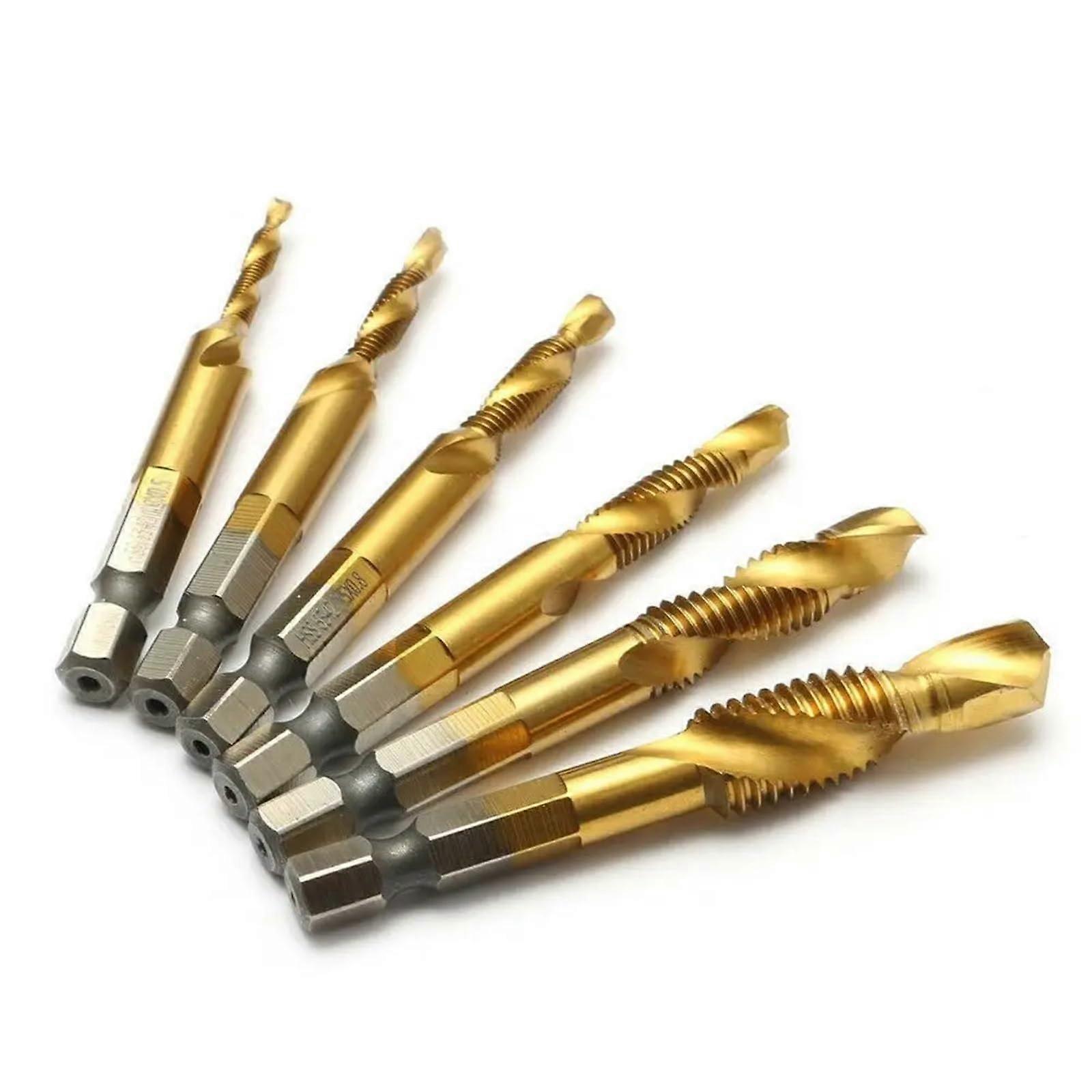 1Pcs Hexagon Handle Compound Tap Drill Bits Shank Tap Bits Drill Screw Thread Bit Hand Tools Drilling Tools(M3x0.5)