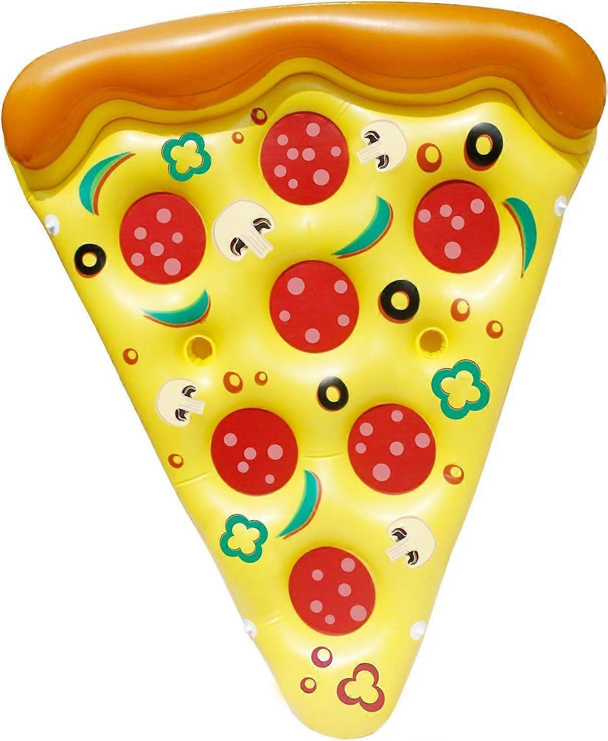 Giant Inflatable Pizza Slice Pool Float, Fun Pool Floaties, Swim Party Toy, Summer Pool Raft (1 Pack), Extra Large con portabicchieri