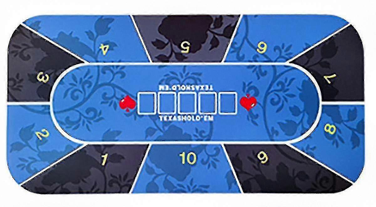 60cm x 120cm Professional Poker Mat, 2mm Thick Waterproof Rubber Table Cover, 8-Player Design, Includes Carry Bag, Ideal for Card Games