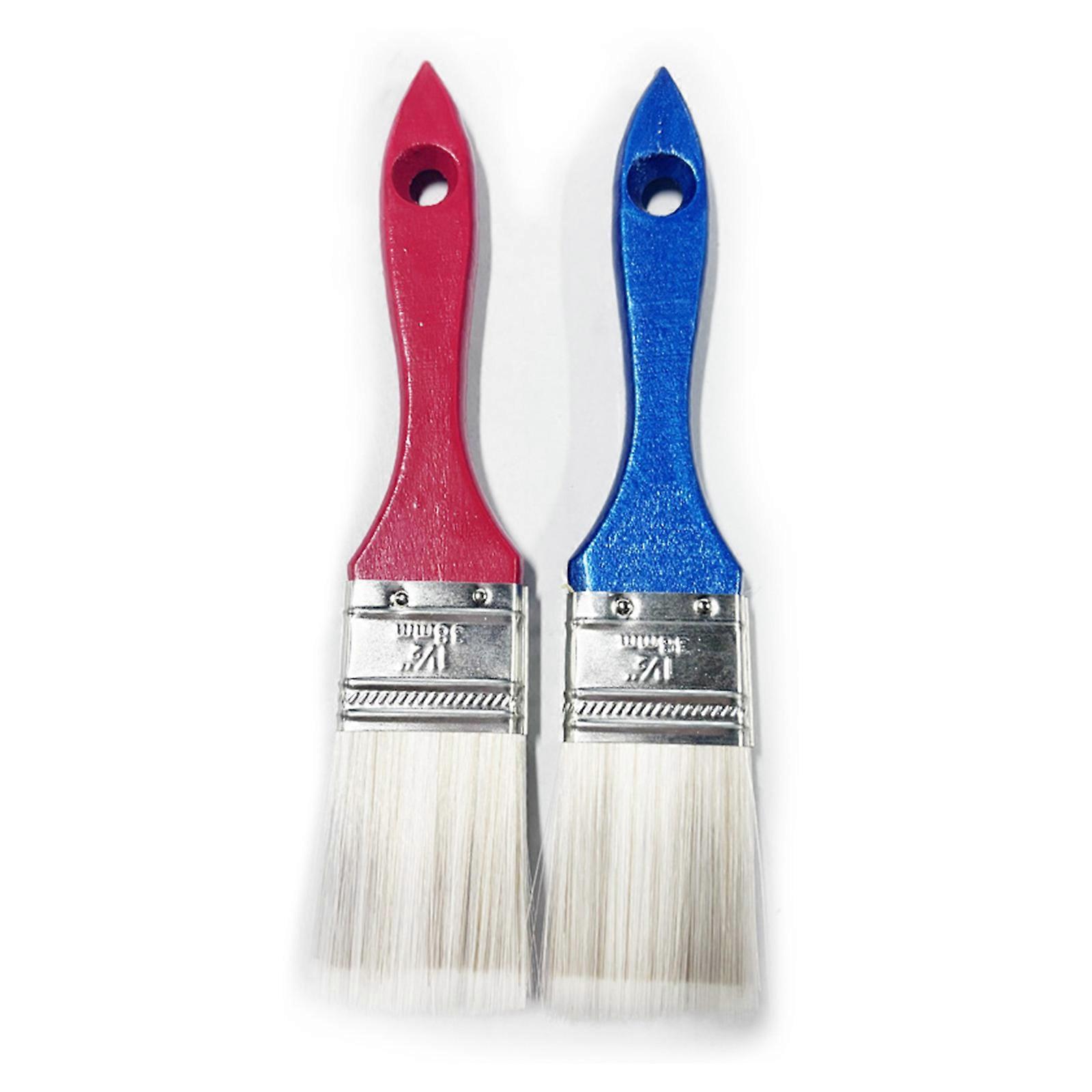 Set of 2 Colorful Paint Brushes Angle Sash Paint Brush Wall Trim Stain Brushes Set Simple Operation Brushes for Trimming