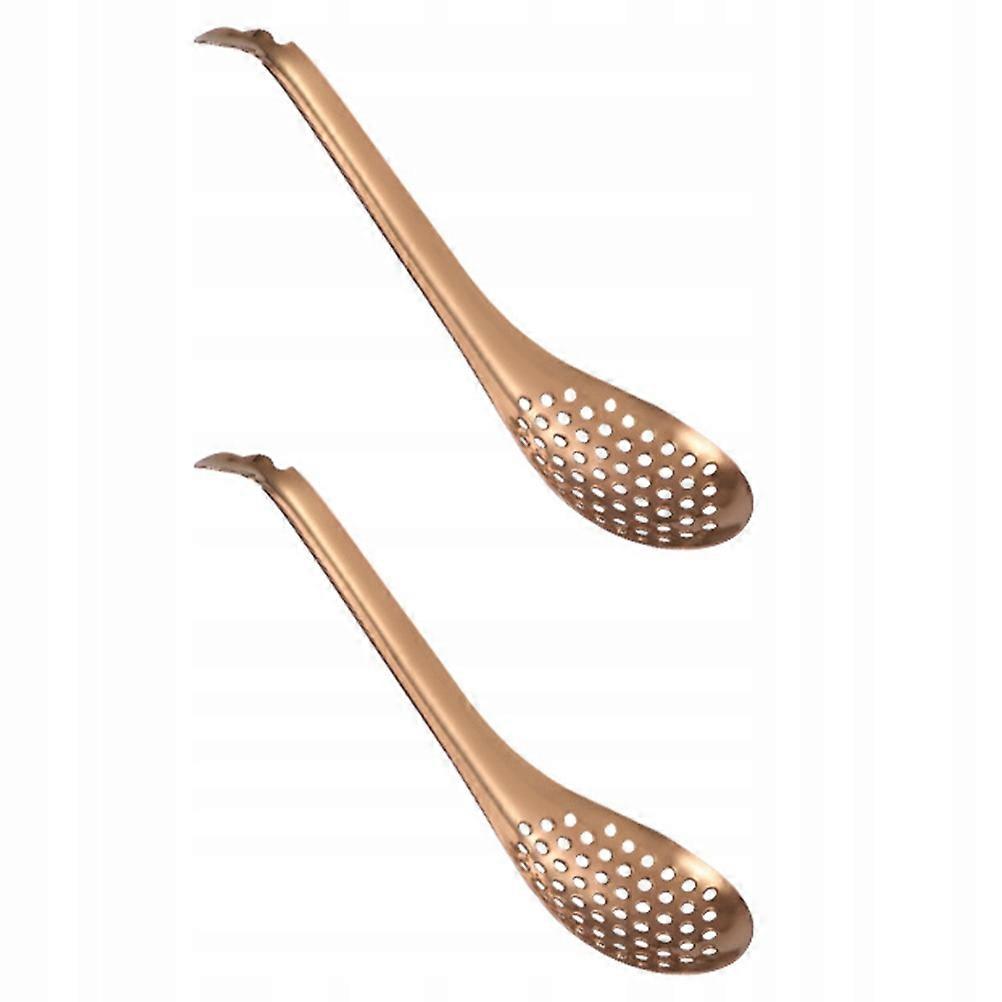 Colander Scoops Dips Spoon Slotted Serving Spoons Caviar Metal 2 Pcs