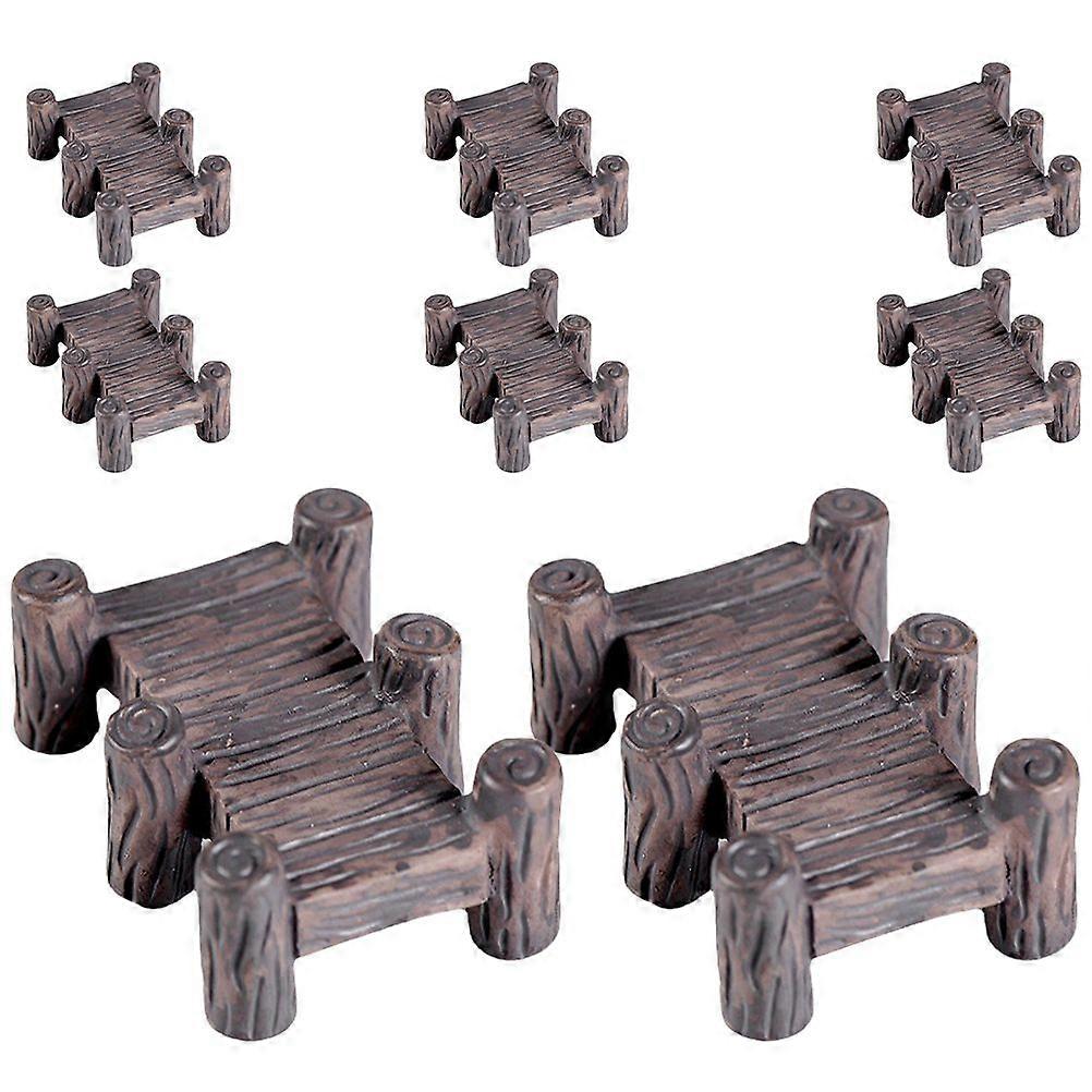 8Pcs Miniature Bridge Model Micro Landscaping Bridge Decors Mini Resin Bridge Craft DIY Bridge Decor