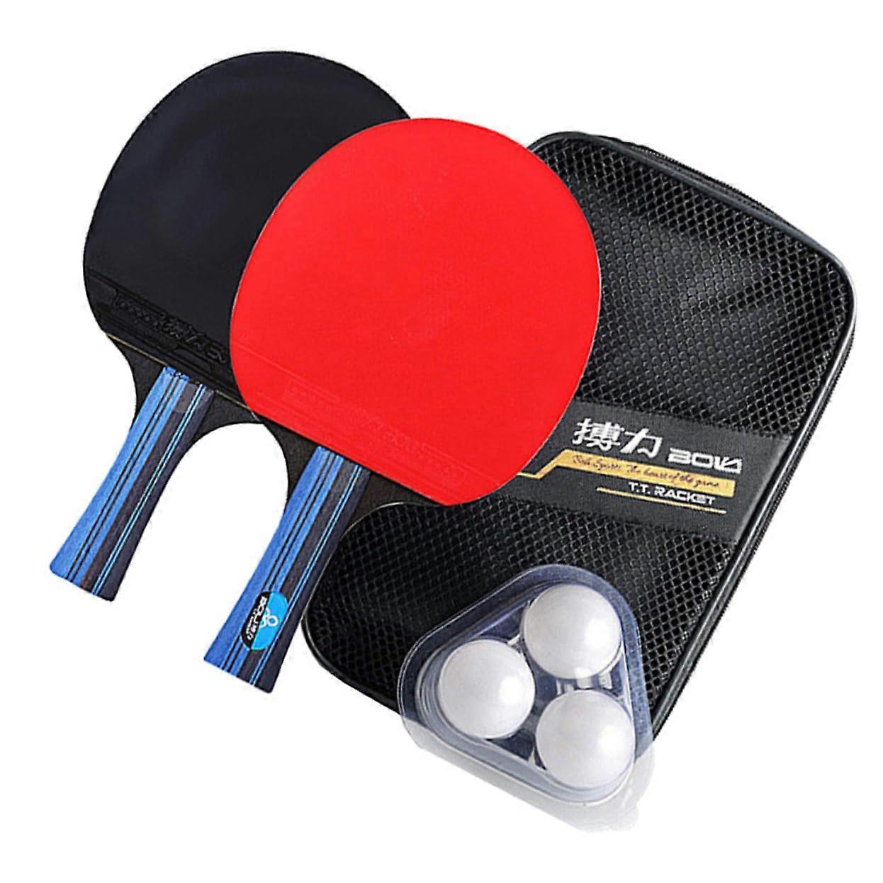 Table Tennis Bat Training Kit with Wooden Paddle and Domino Stand, Red TT Equipment for Table Tennis Practice