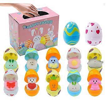 12 Easter Egg 4.5x5.5cm Colorful Egg for Easter Theme Party Favor, Easter Egg Hunt, Basket Filler, Classroom Prize