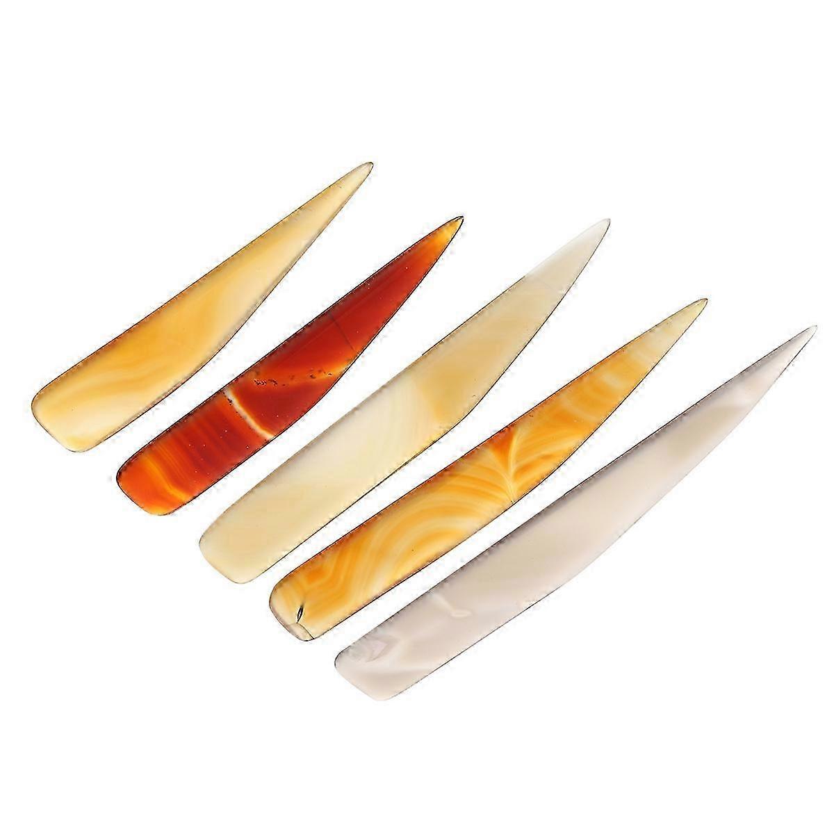 Natural Agate Burnishers with Mixed Pattern Jewelry Tool Set for Polishing and Crafting