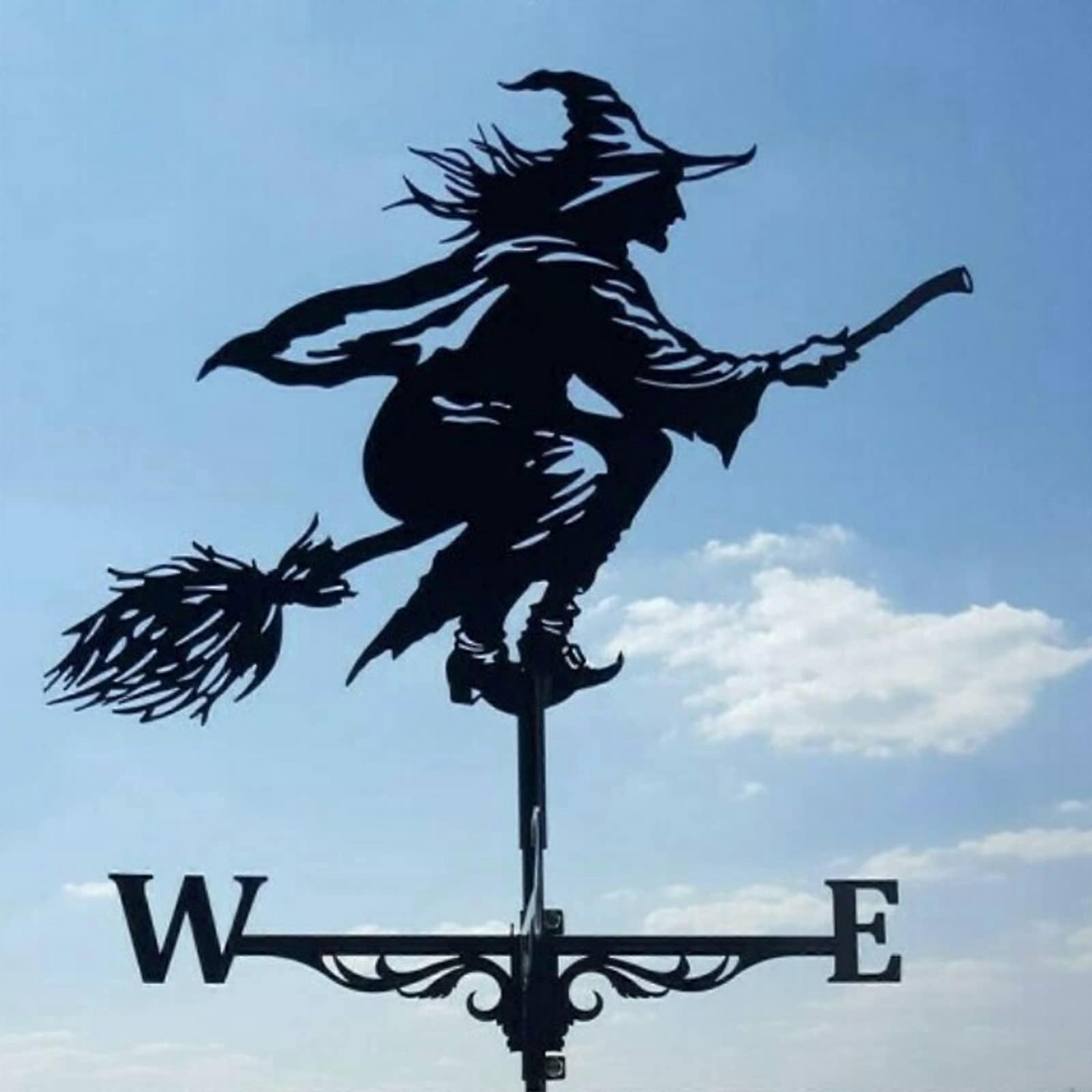 Retro Longlasting wind vane Witch Weather scene vane Garden pole