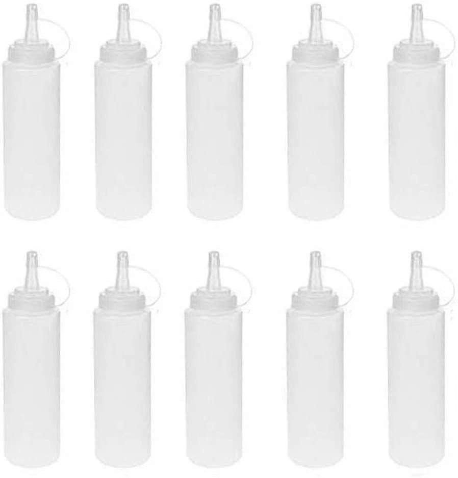 Set of 10 Multi-purpose 8oz 240ml Squeeze Bottles with No Leak Design, Ideal for Various Uses