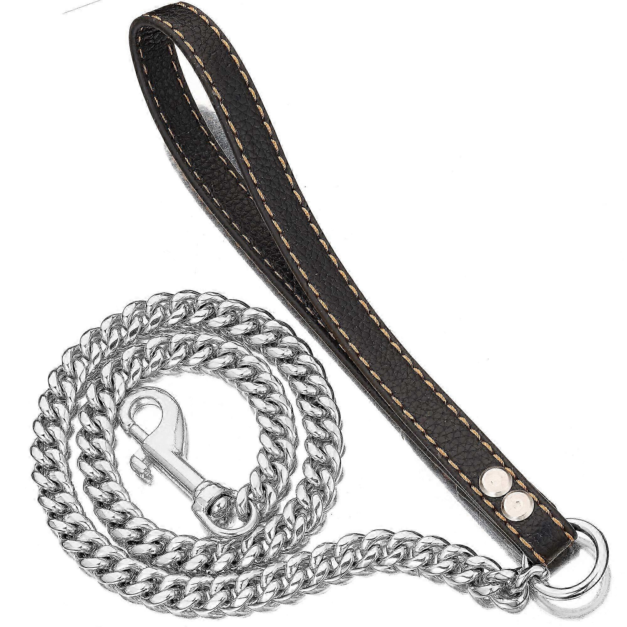 Strong Metal Dog Leash, 5ft Chew-Proof for Medium & Large Breeds