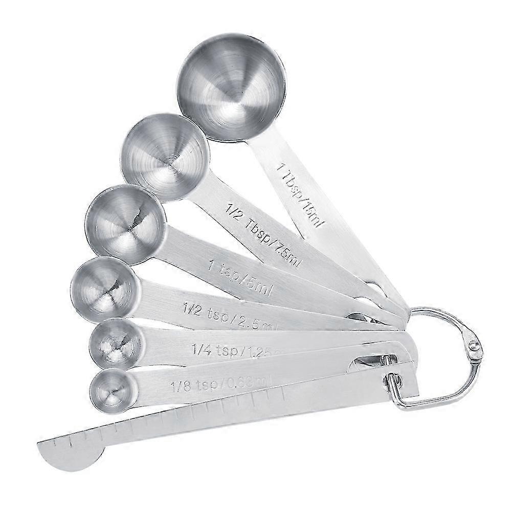 7個入りステンレス製計量スプーンセット、コーヒー&スティック付き調味料用