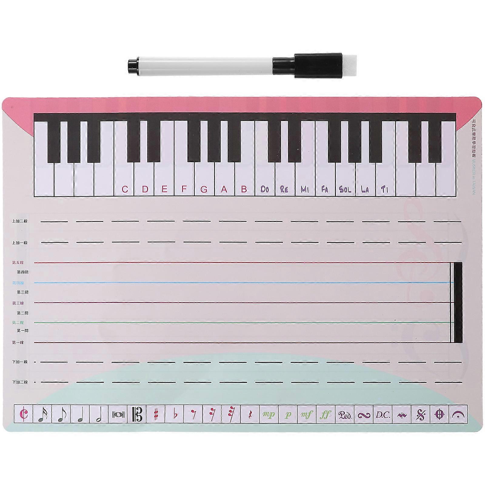 Portable Erasable Music Whiteboard with Pen – Stave Board for Student Practice and Music Education Use
