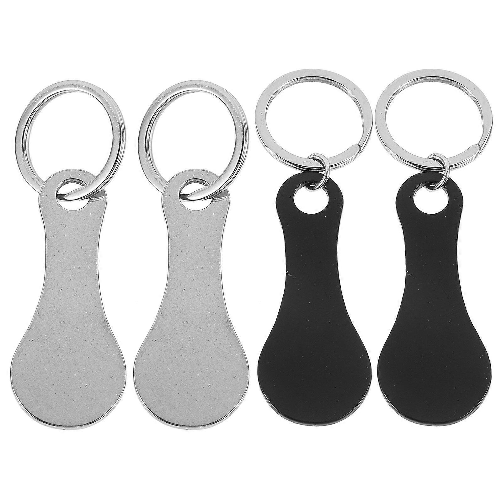 4 Stück Edelstahl-Trolley-Token Kleine Trolley-Token Einkaufswagen-Trolley-Token Tragbare Trolley-Token