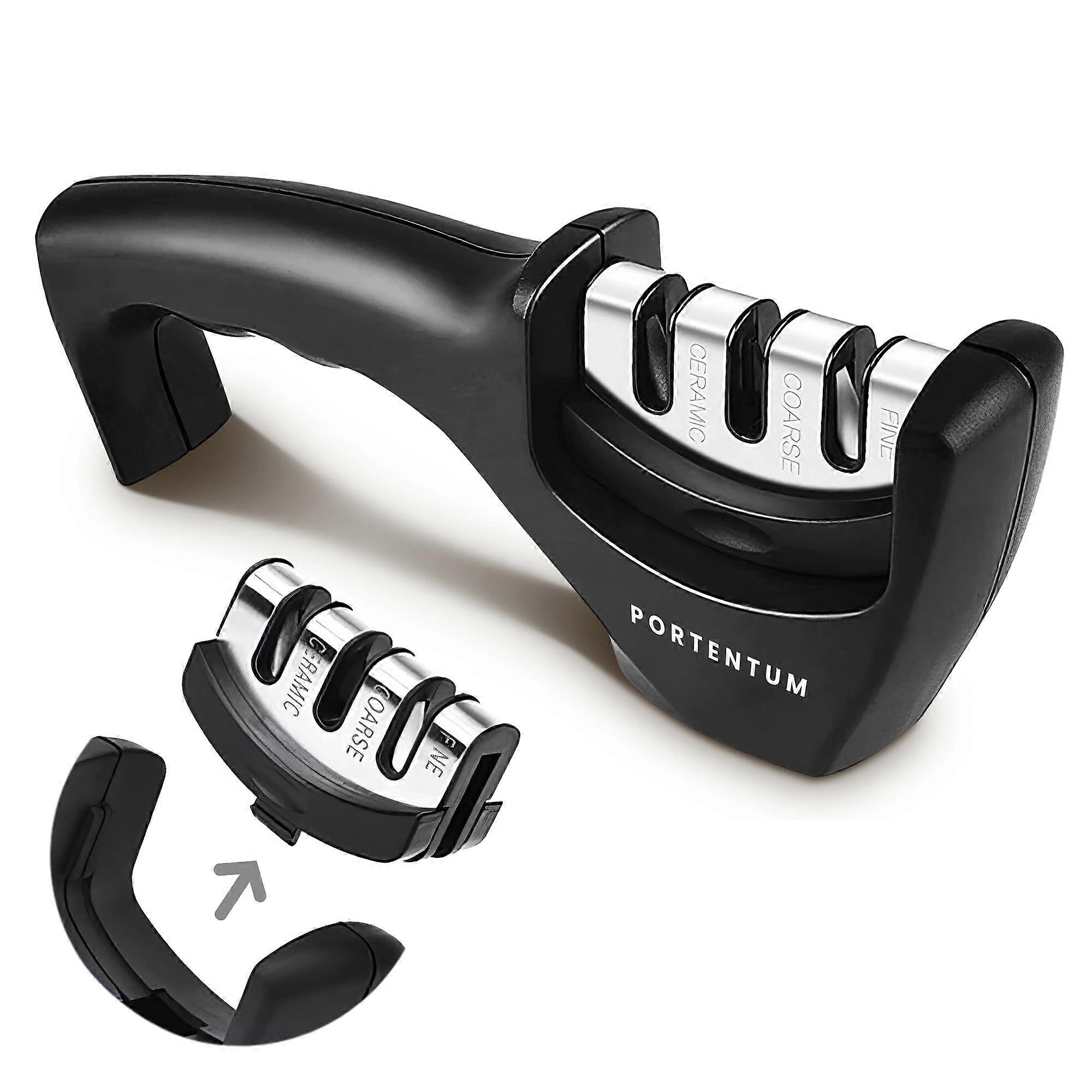 Professional Knife Sharpener with 3 Levels  Ceramic Stone, Tungsten Carbide, Diamond