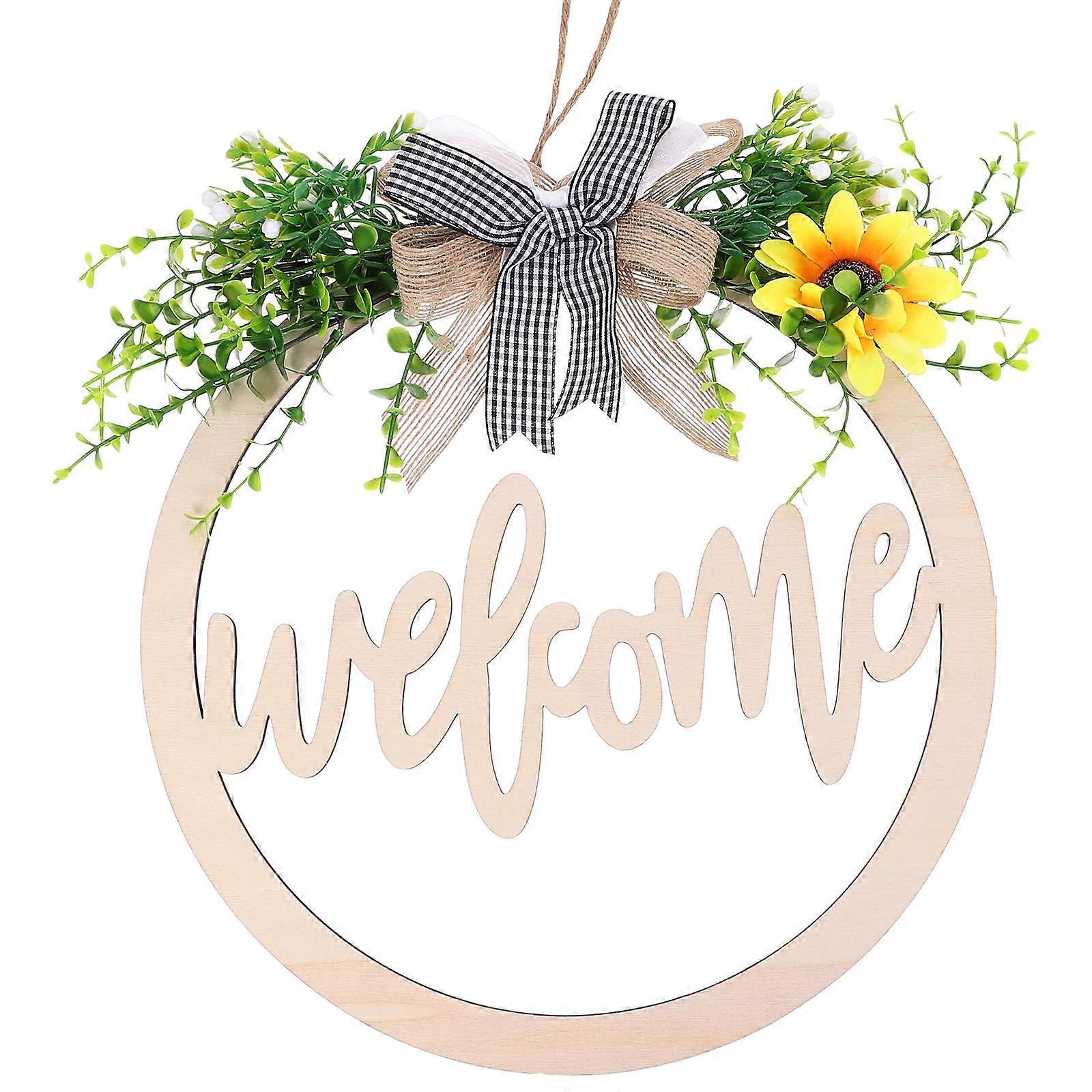 Artificial Floral Wreath For Front Door Party Atmosphere Assorted Color 68x25cm Cotton Thread 1Pack