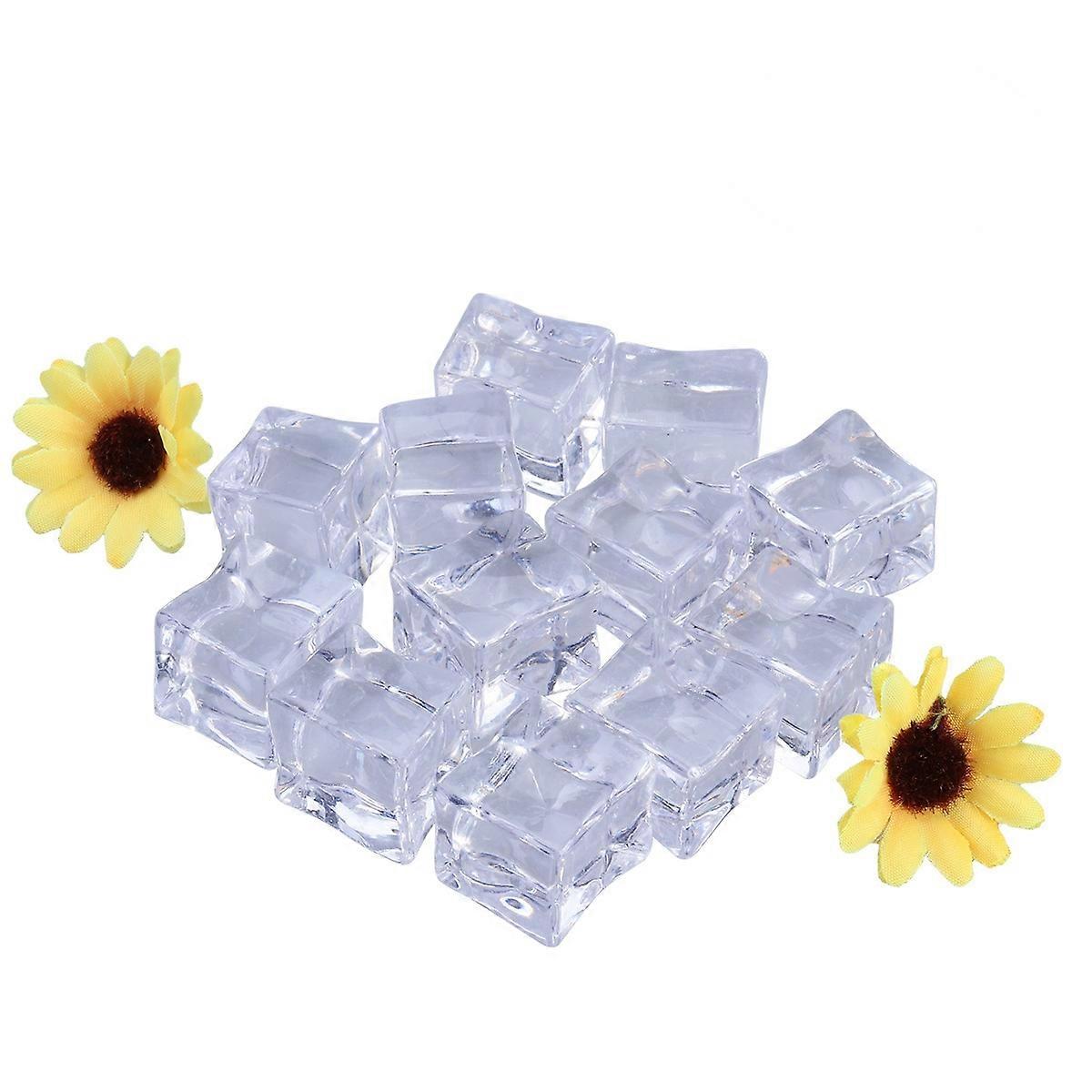 Artificial Simulation Ice Sheet Acrylic Crystals Square Crystal Block Photo Props 12Pcs