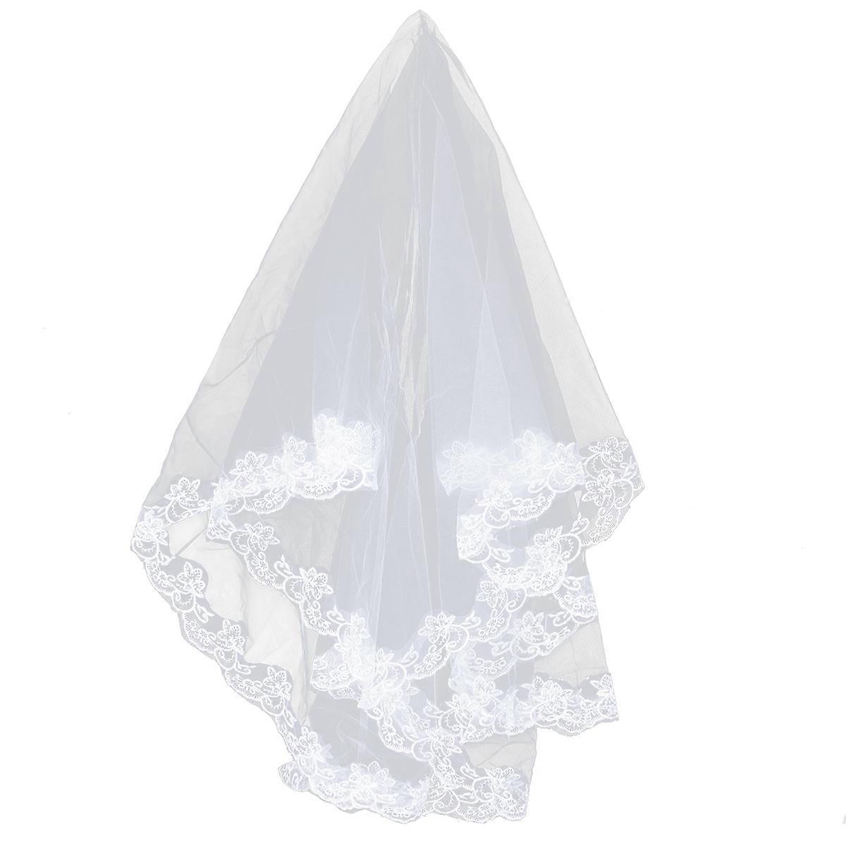 Γυναίκες Πέπλο Γάμου Νυφικά Πέπλα Μαλλιών Κόμμα Κότας Λεπτή Δαντέλα Μακρύ Κομψό Στυλ 150x100x0.1cm 1Pack