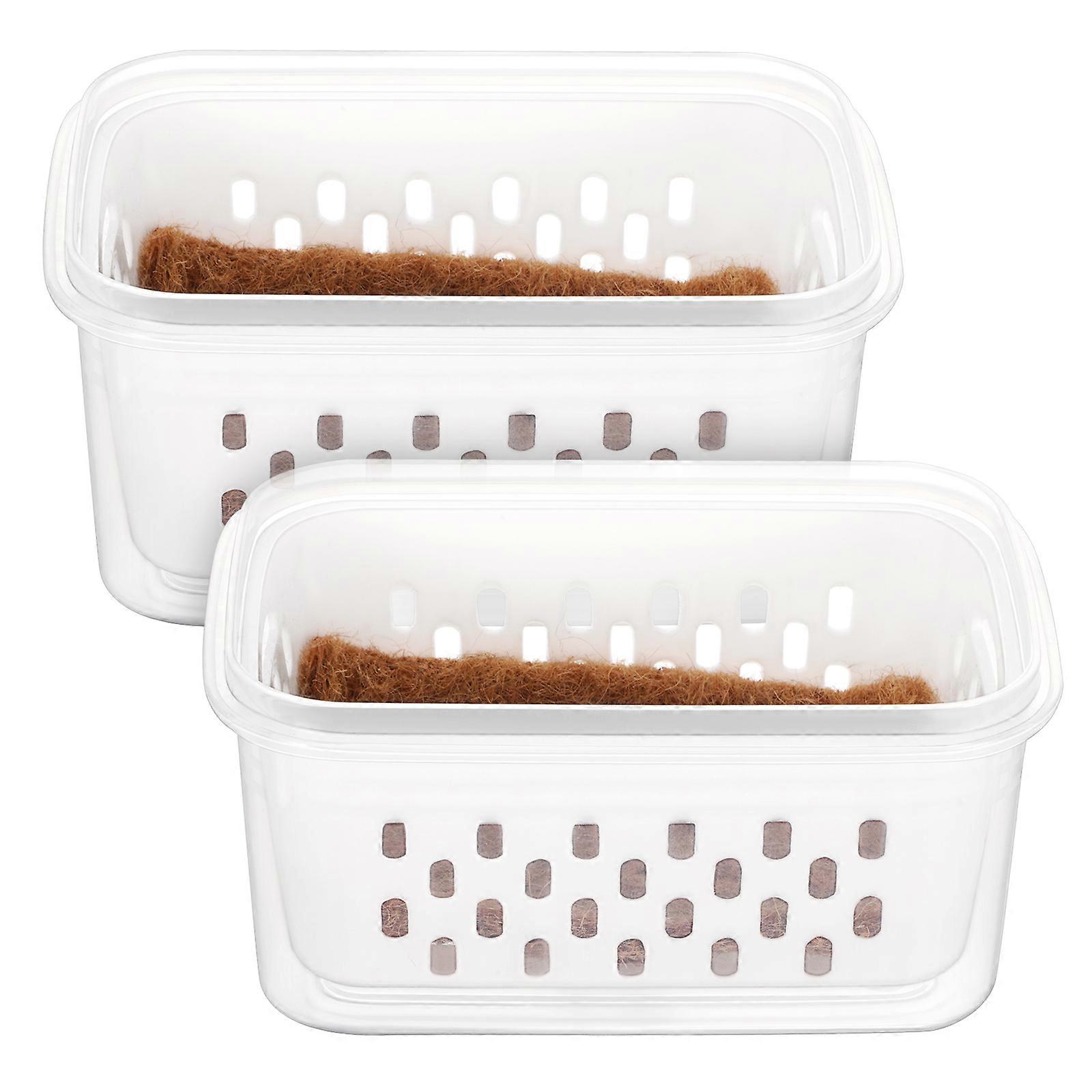 Small Flower Pots Germination Trays Clear Nursery Pots Horticulturists Use Soilless Sprouting 6.05X4.05X2.75IN 2Set