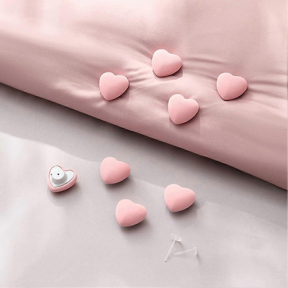 8-Piece Love-Shaped Quilt Holders for Non-Slip Bedding and Curtains in Pink Color, Decorative and Functional Design