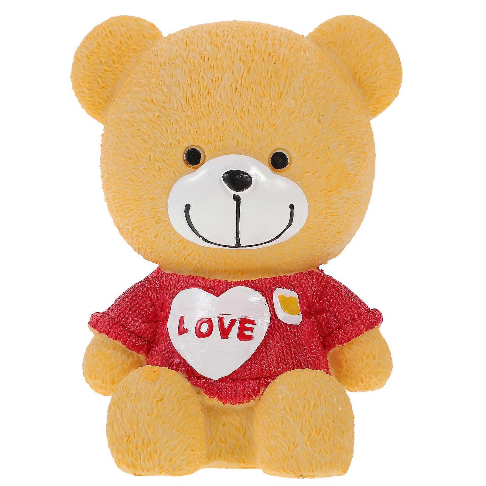 Resin Bear Shaped Money Pot Desktop Decor For Coin Storage 15.00X11.00X10.00cm 1Set
