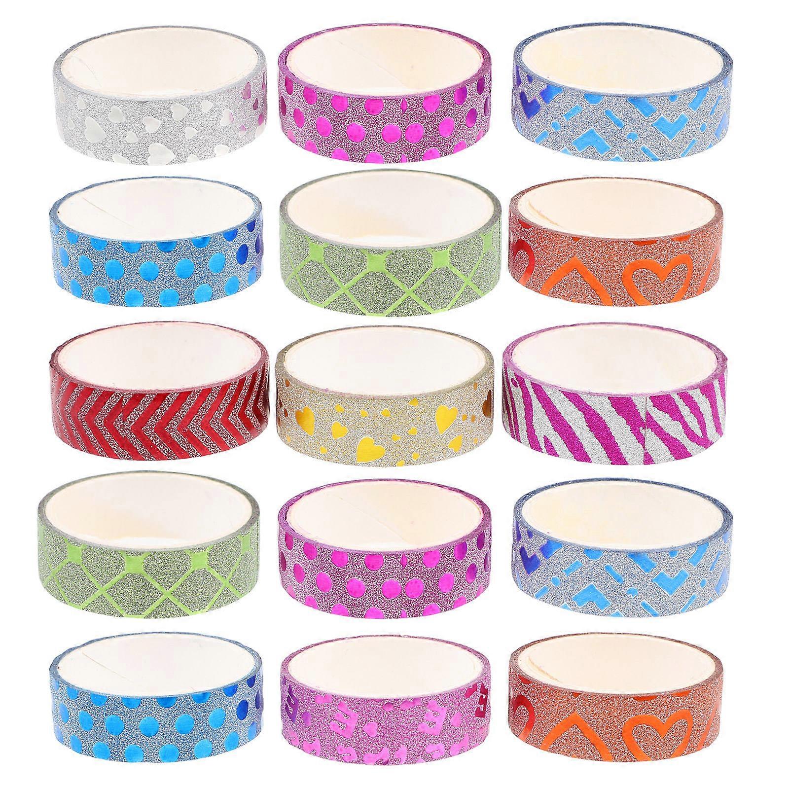 Glitter Tape Self-Adhesive Tapes Scrapbook Stickers Handbooks Assorted Color 30X1.5CM Diy 20Pcs