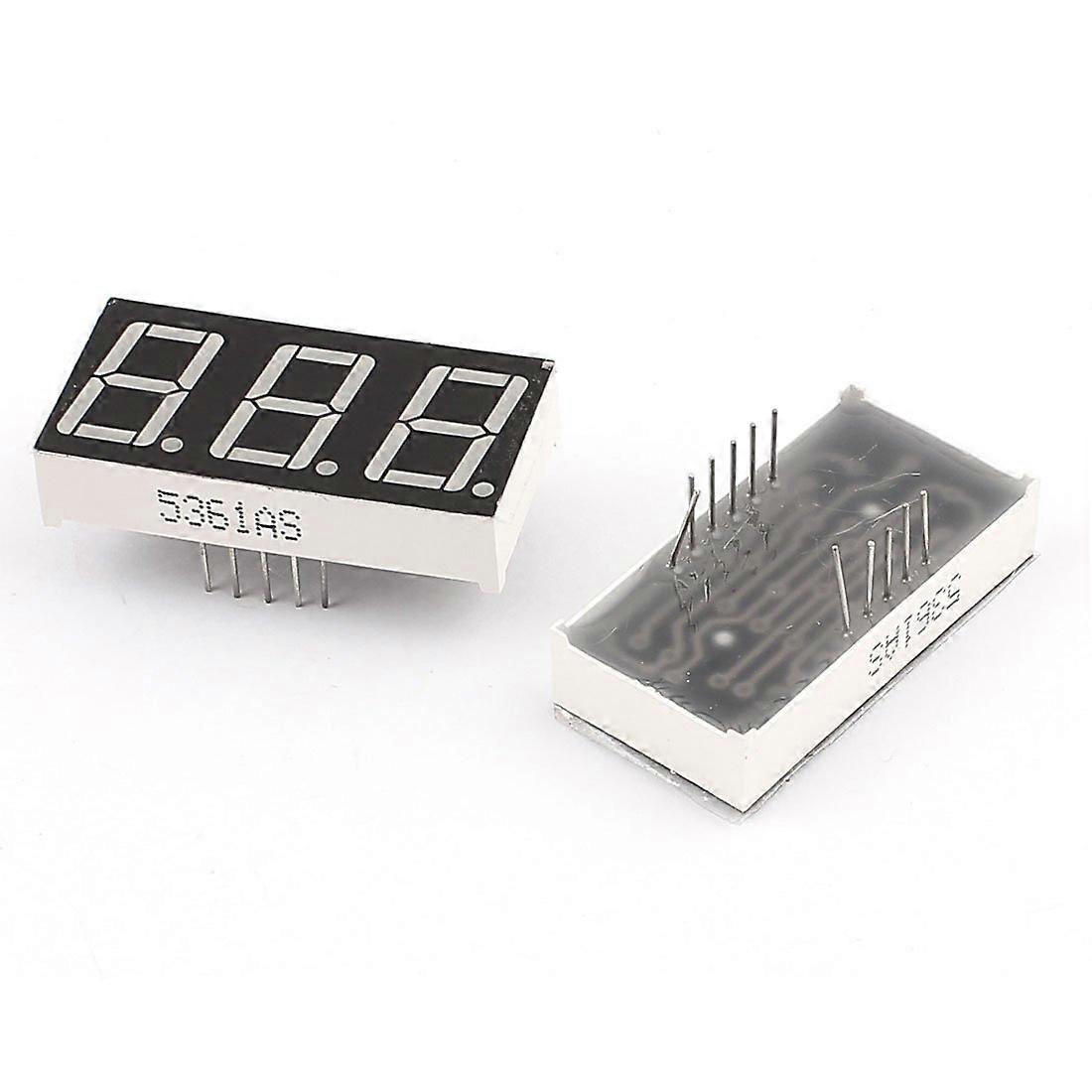 2 Pieces Common Cathode 11 Pin 3 Bit 7 Segment 0.56 Inch Red LED Display Digital Tube (ff764a6d202c700a6d11eaaac7a85d4a)