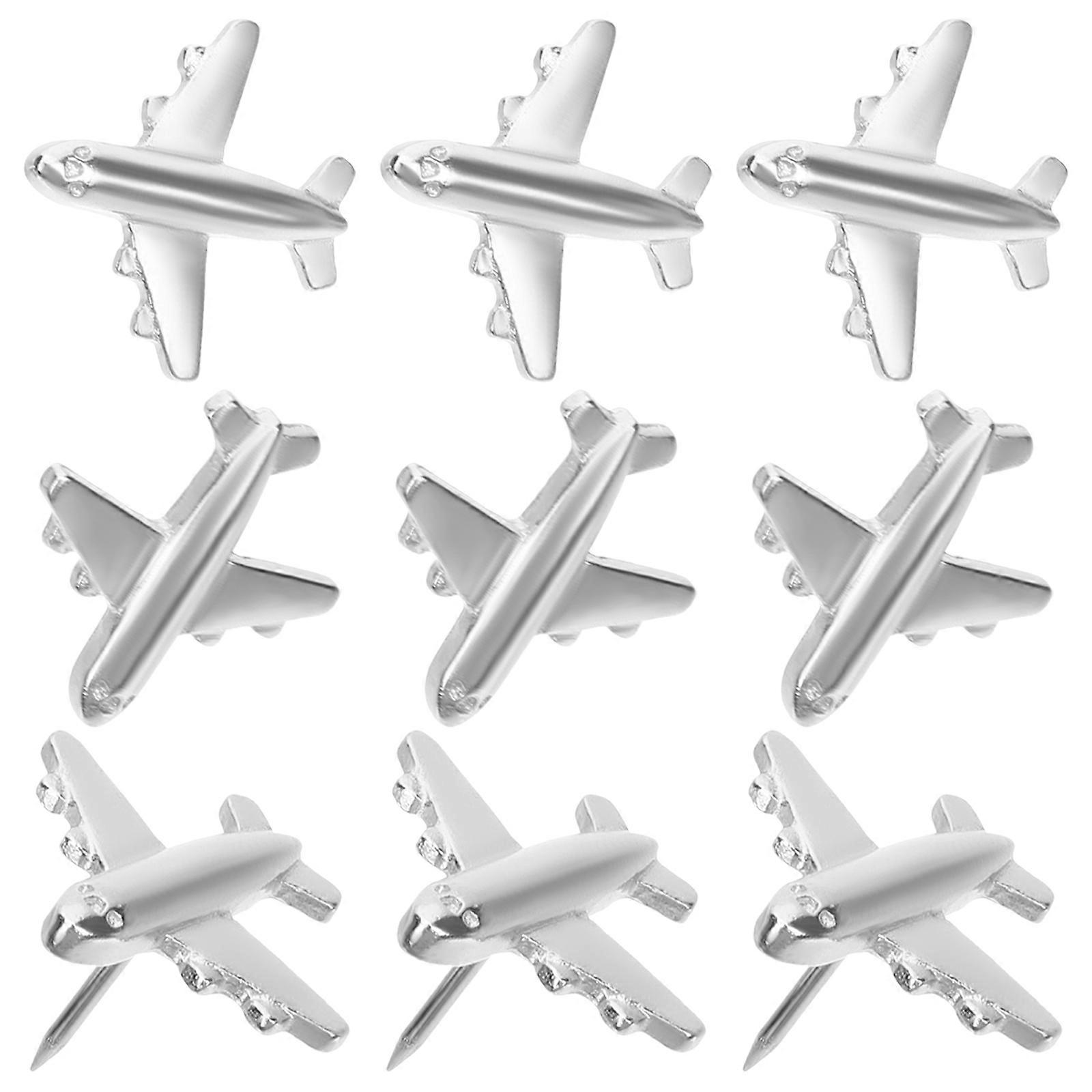 Decorative Airplane Tacks Thumbtack Fixing And Marking For Office 12Pcs