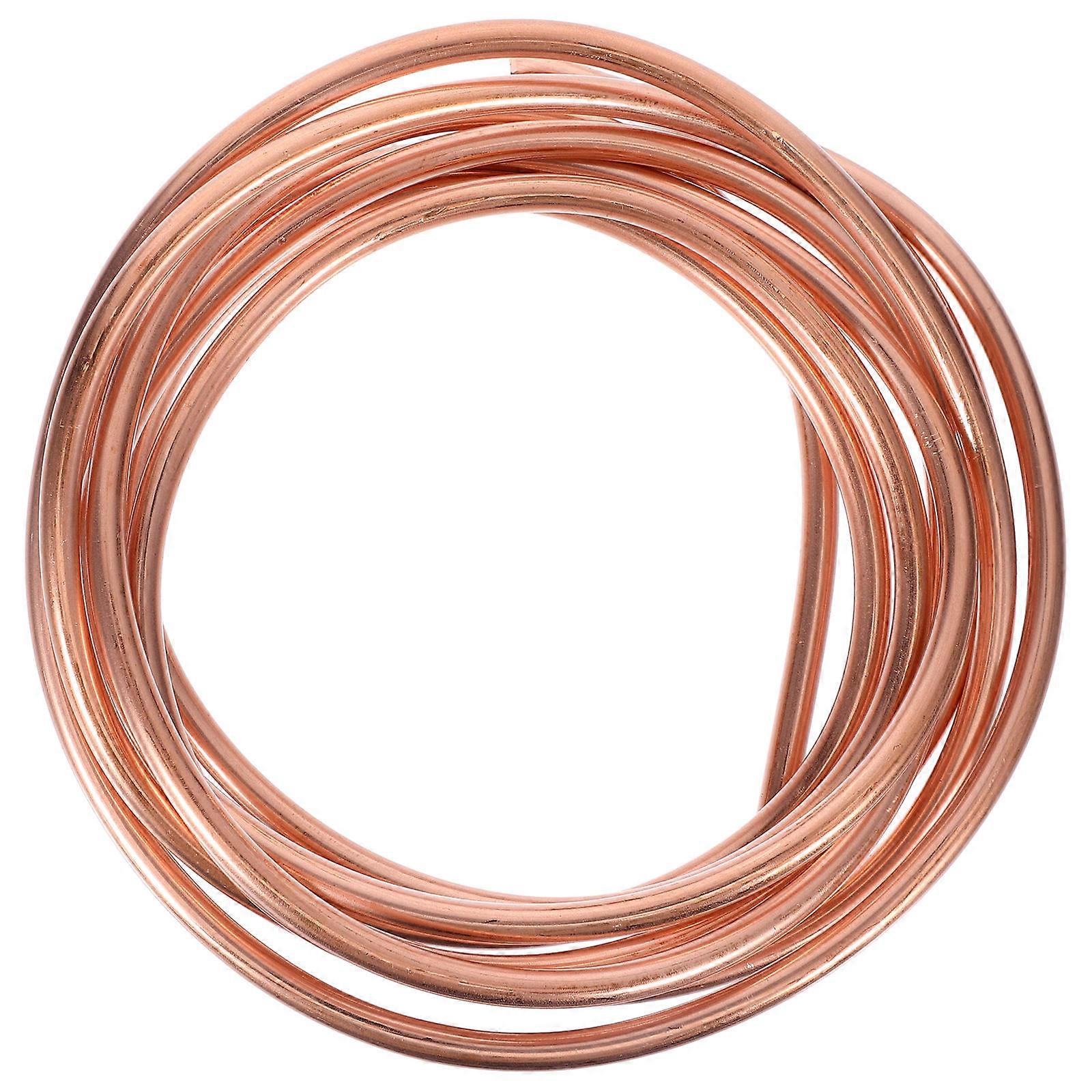 Air Conditioning Connection Copper Tubing Copper Round Tube Golden 2M Length Thermal Conduction For Air Conditioner Systems 1Pcs