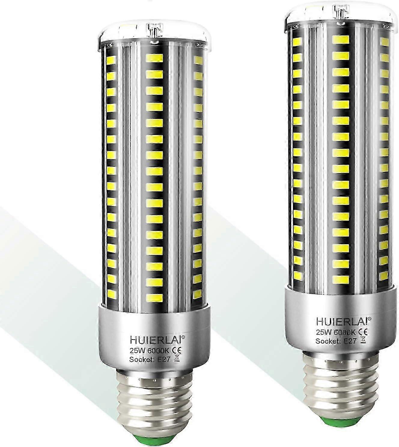 2パックE27 LEDトウモロコシ電球25Wデイライトホワイト6000K 3000LM相当250W白熱電球、E27 LEDコーンライトE27LEDライト非調光可能
