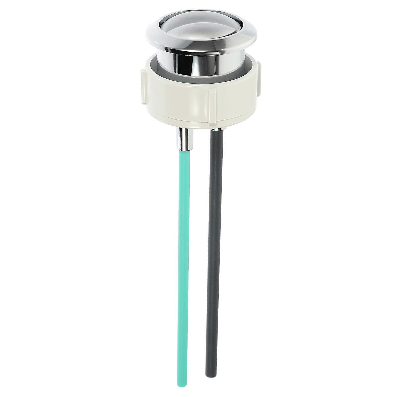 Water Tank Push Button Bathroom Toilet Home Use Round Simple Design Silver 1Pcs