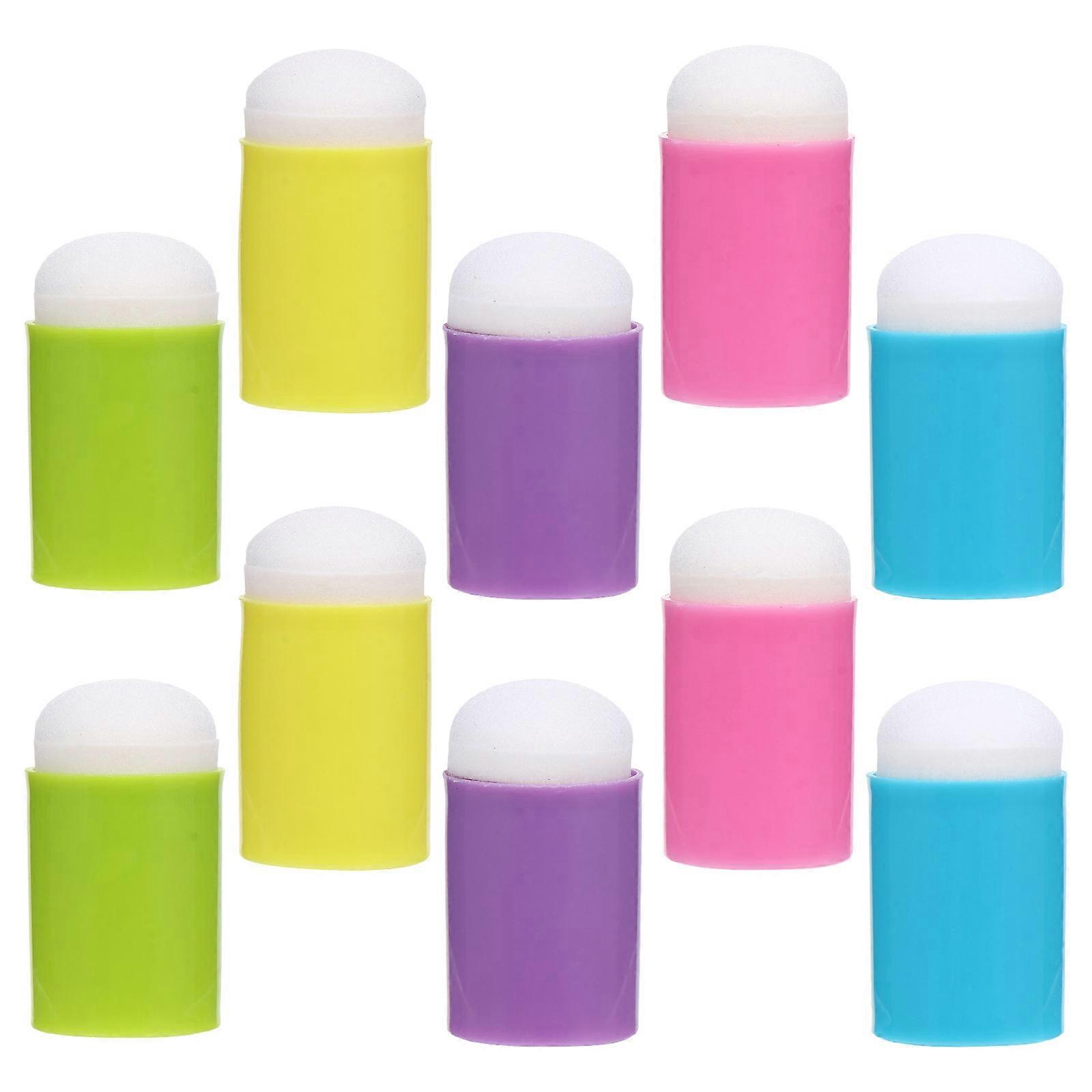 Sponge Finger Paint Set Painting Daub Tool for Kids Assorted Color 2.8X1.5X1.5CM 10Pcs