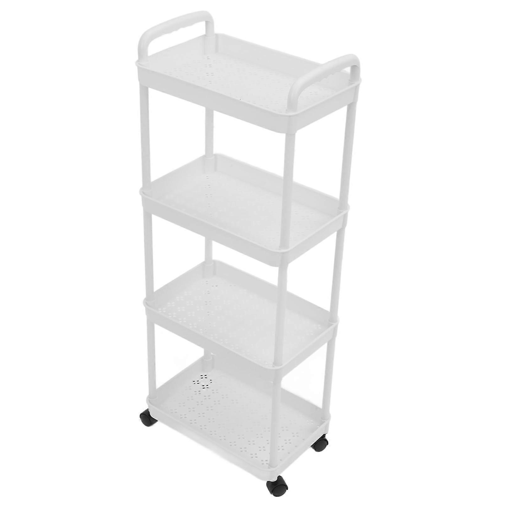 Small Trolley with Wheels Tubes Plastic White