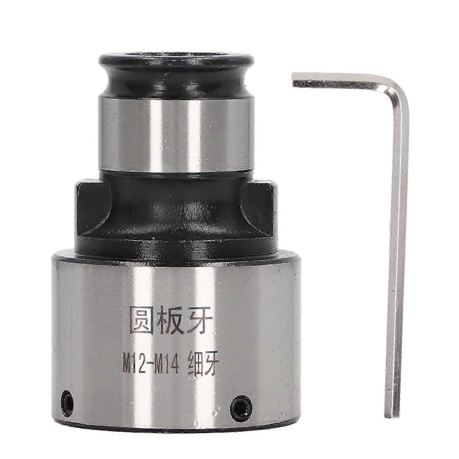Thread Die Chuck Round Carbon Steel 30mm OD Interface Anti Oxidation Die Tapping Chuck for Milling Machine Fine Teeth