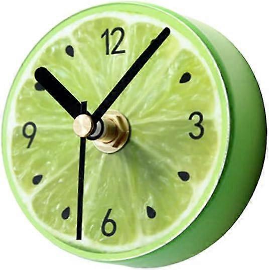 Fridge Magnets Stickers Round Clock Fruit Pattern Lemon Wall Clock for Kitchen Timer for Refrigerator