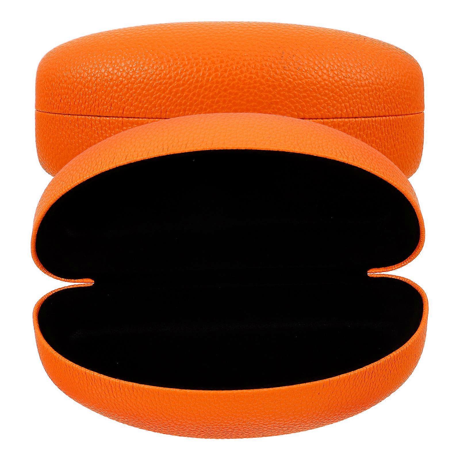 Case For Glasses Outdoor Activities Protective 2Pcs Orange Rectangular PU