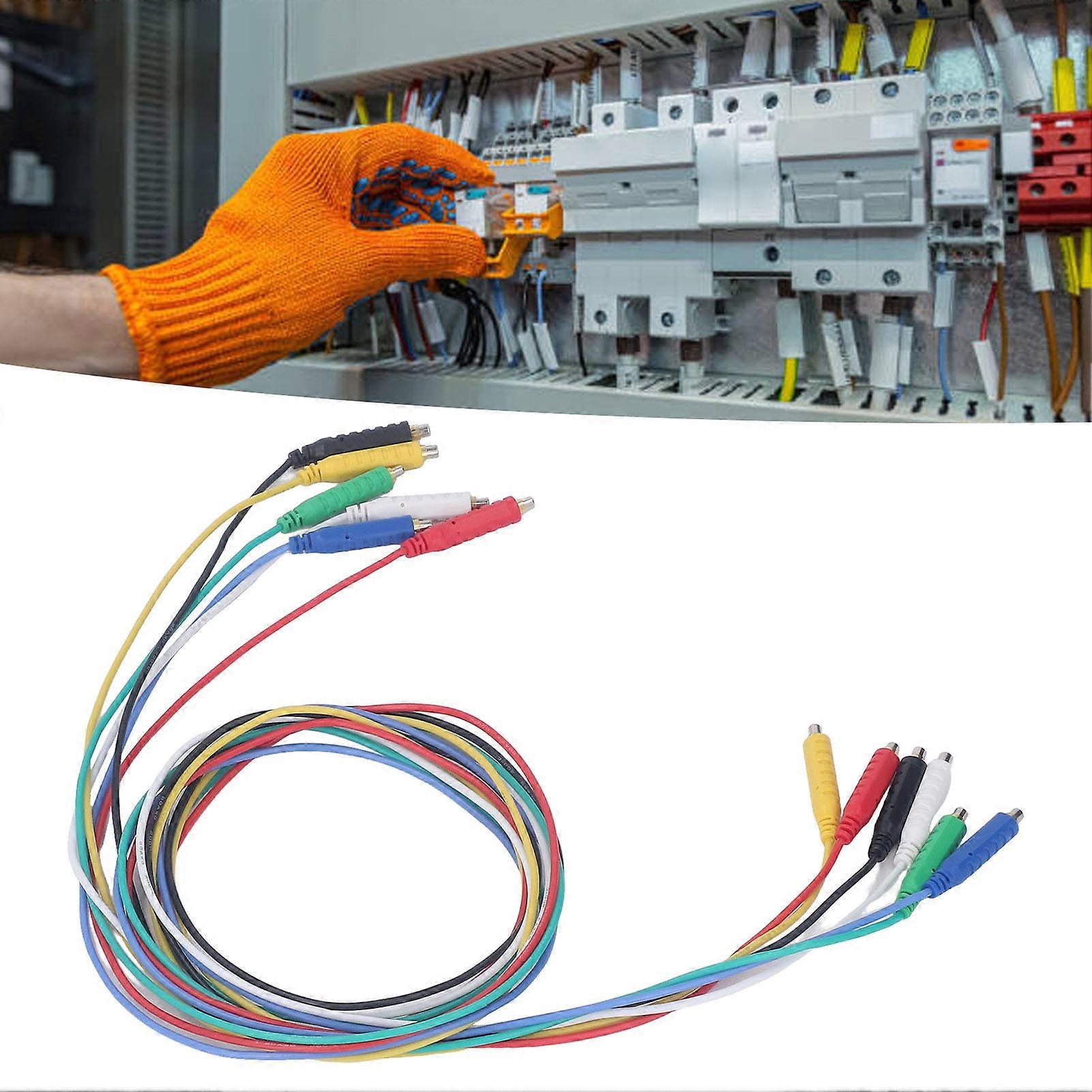 6PCS Magnetic Test Leads Silicone Soft Flexible Jumper Test Wires 30V AC 5A for Thermostats Control Panels Sensor 20AWG