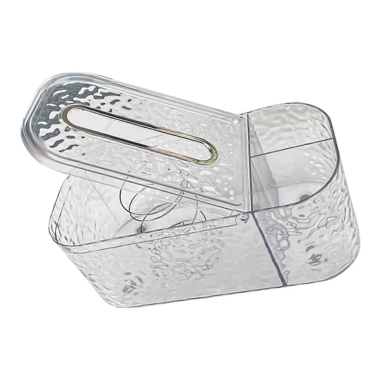 Modern Tissue Box Cover Multifunctional Napkin Box for Office and Home Stylish Design Transparent Practical Organizer for Tissues and Remote Controls