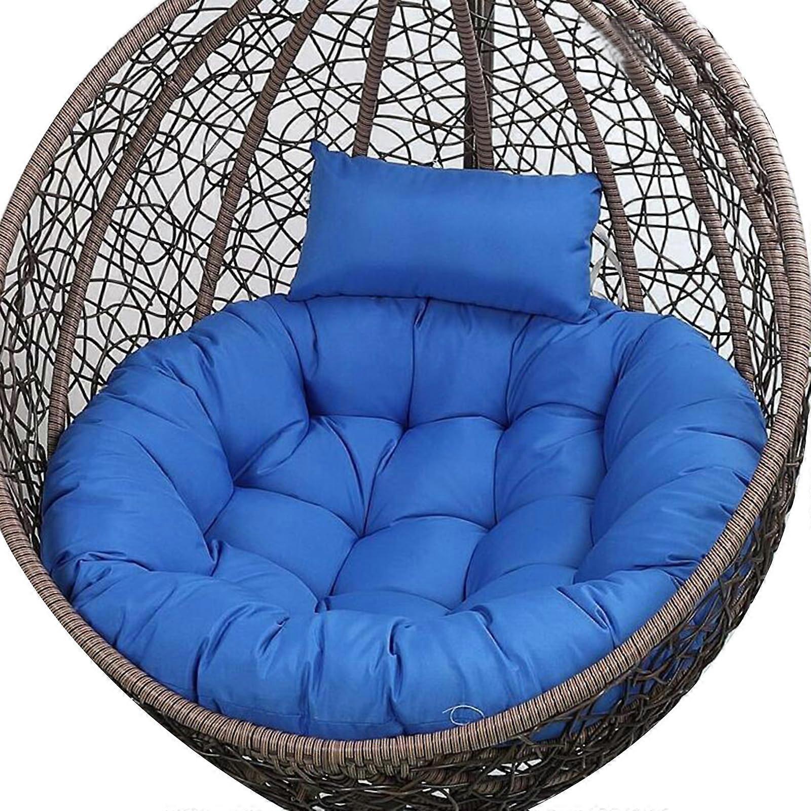 Rattan swing chair with large cushion, wicker egg hanging chair, hammock