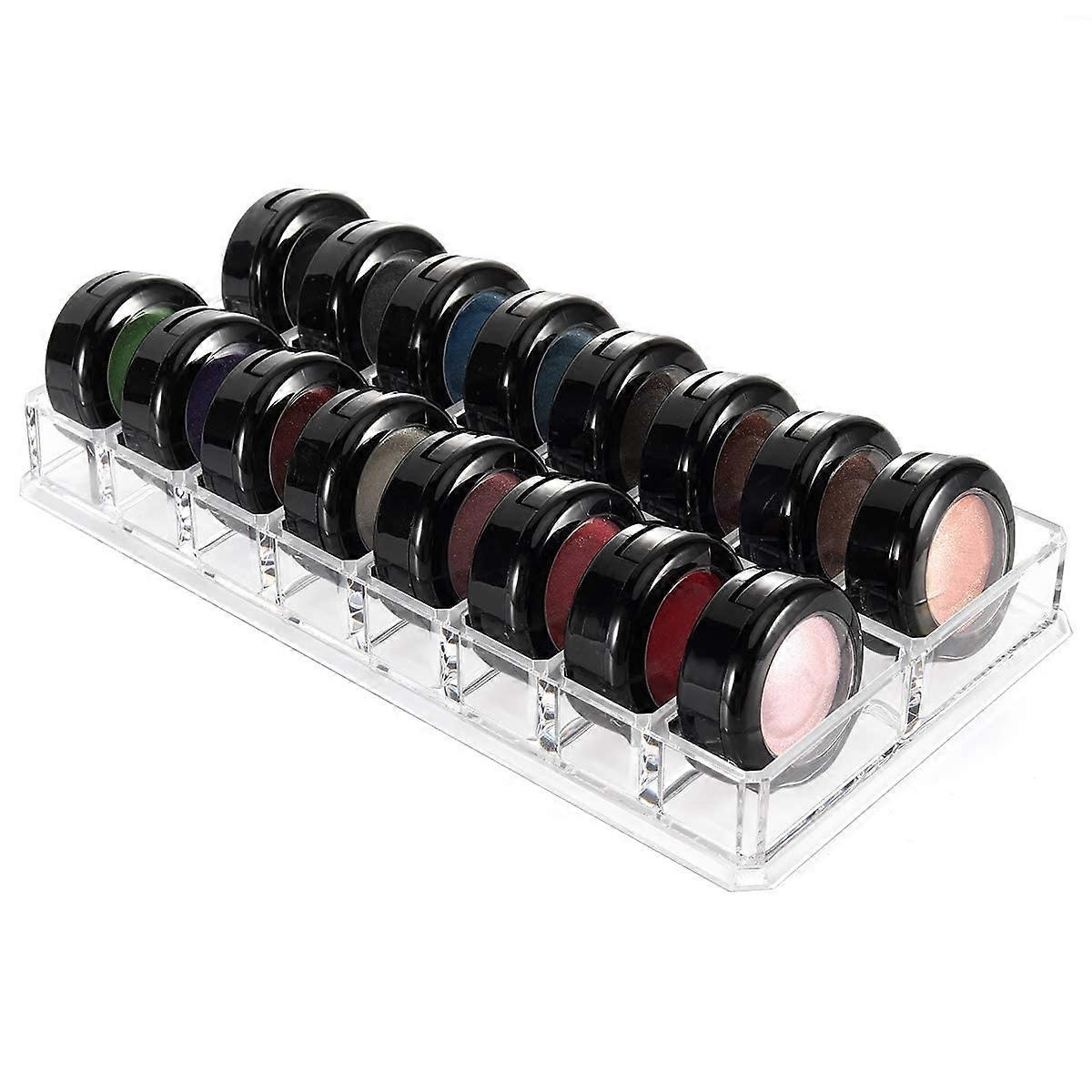 Acrylic Eyeshadow Organizer 16-Compartment Cosmetic Drawer Box Space-Saving Clear