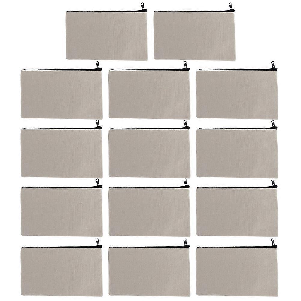 Bleistiftbeutel mit Reißverschluss, Canvas-Bleistiftbeutel zur Aufbewahrung, 14 Stück