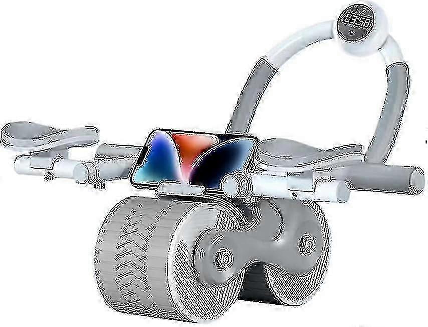 4 Color Automatic Rebound Abdominal Wheel with Elbow Support for Core Training and Fitness