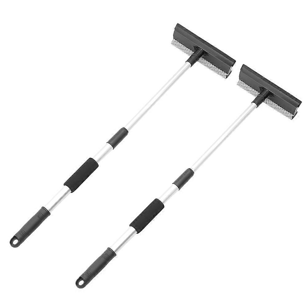 2 Pcs Double Sided Window Squeegee with Telescopic Handle for Glass, Shower, Windshield, and Car Cleaning