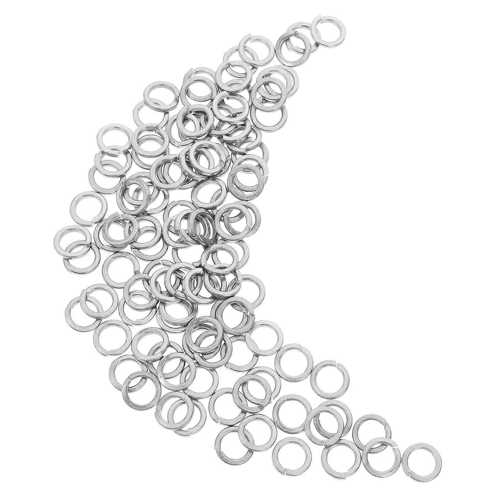 Prevent Loosening Metal Spring Washer Circular Silver Hardware Washers 100Pcs
