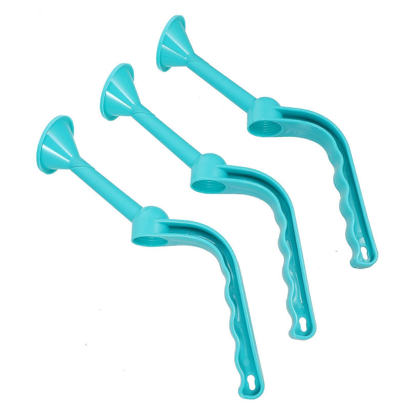 Blue Watering Bottle with Long Nozzle for Garden Use Fits Most Bottles Durable Plastic 3pcs