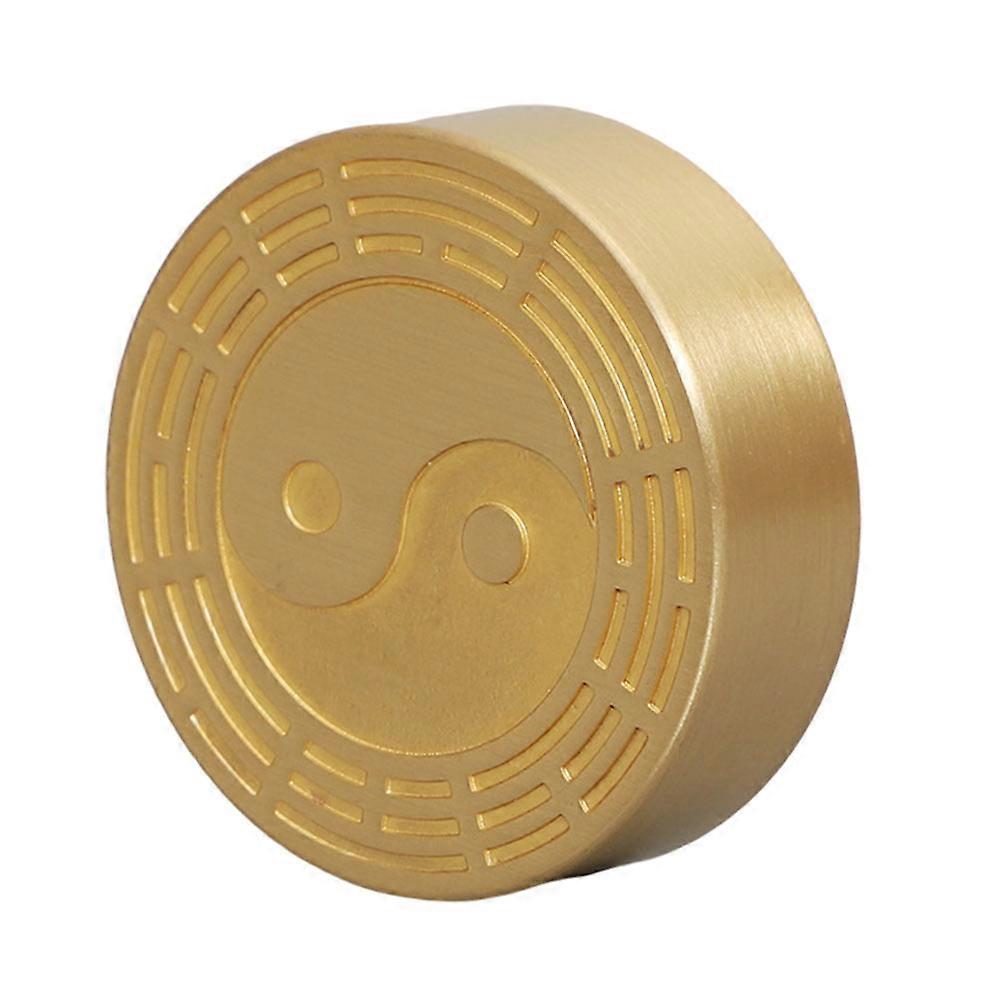 Brass Round Paperweight for Calligraphy and Chinese Drawing, Desktop Weight for Holding Place Cultural