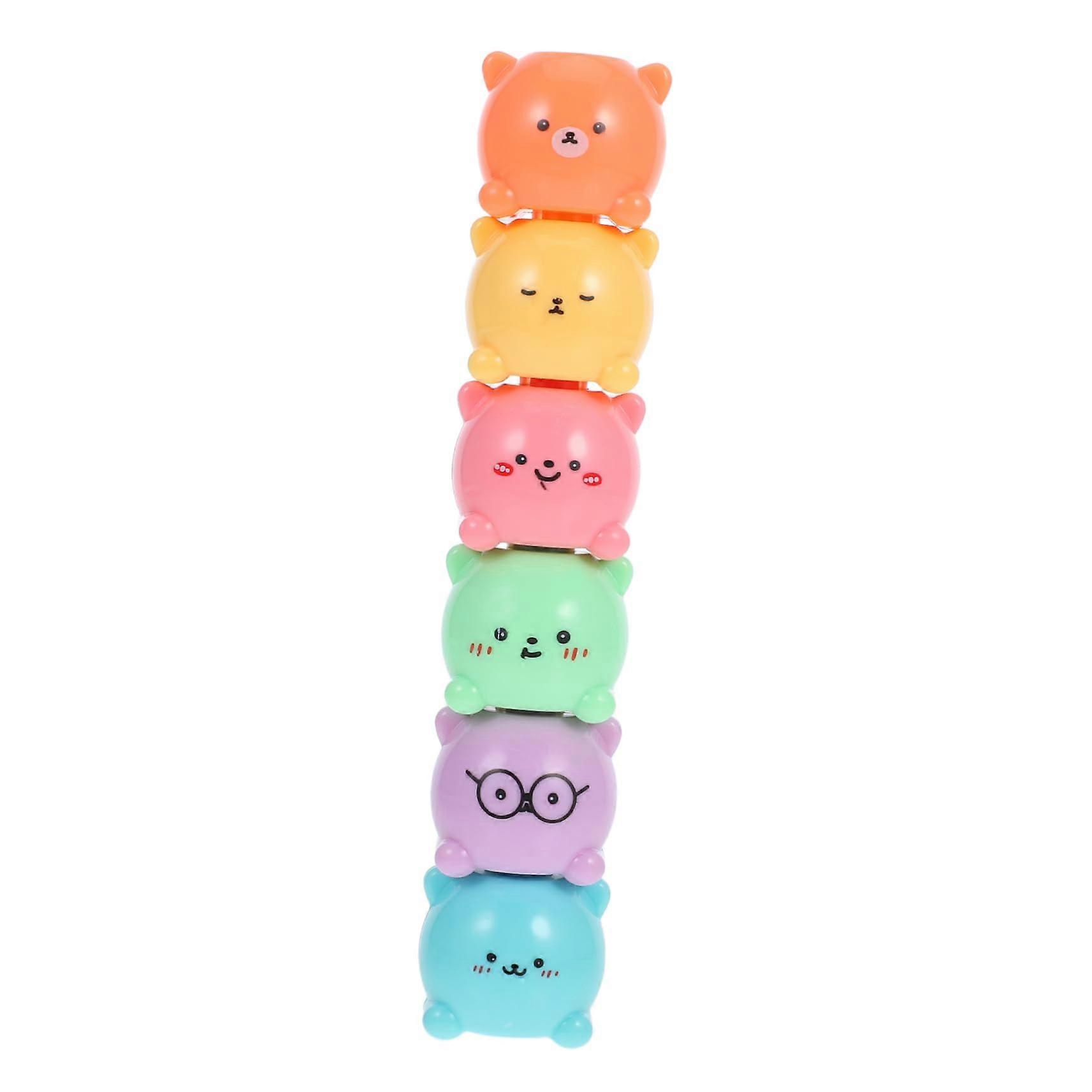 1Set Compact Text Highlighters for School, Multifunctional Bookmarkers, Cute Cartoon Design for Highlighting, Drawing, and Creative NoteTaking