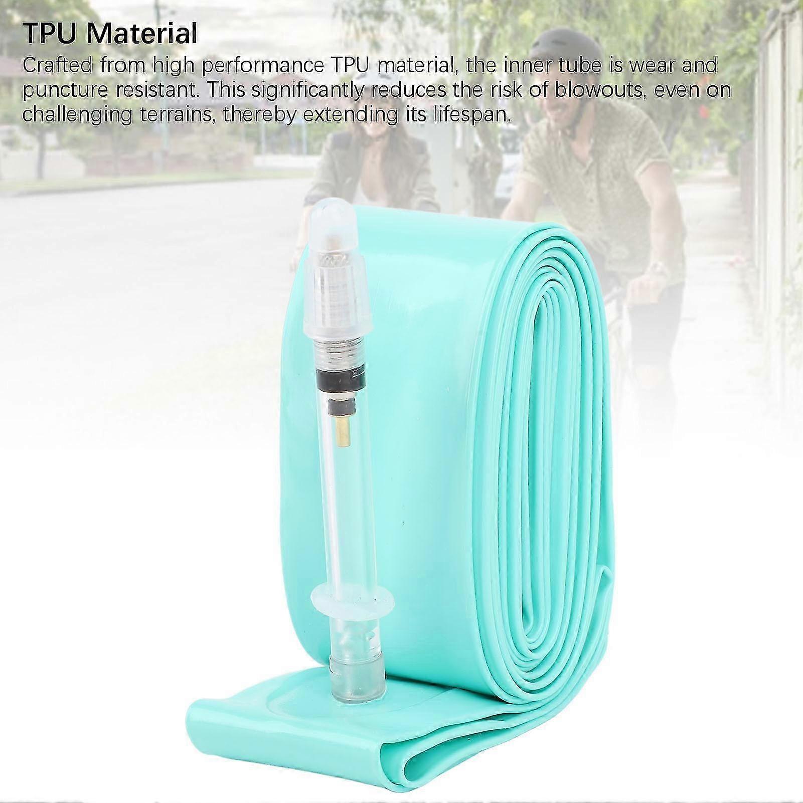TPU Cycle Inner Tube 700Cx23-32C with French Valve - Replacement Tire Tube for Road Bikes in Green Color