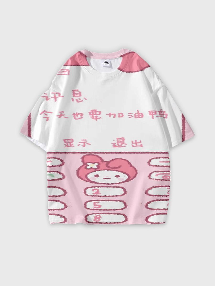 T-shirt round neck Pattern loose short sleeve JW1541