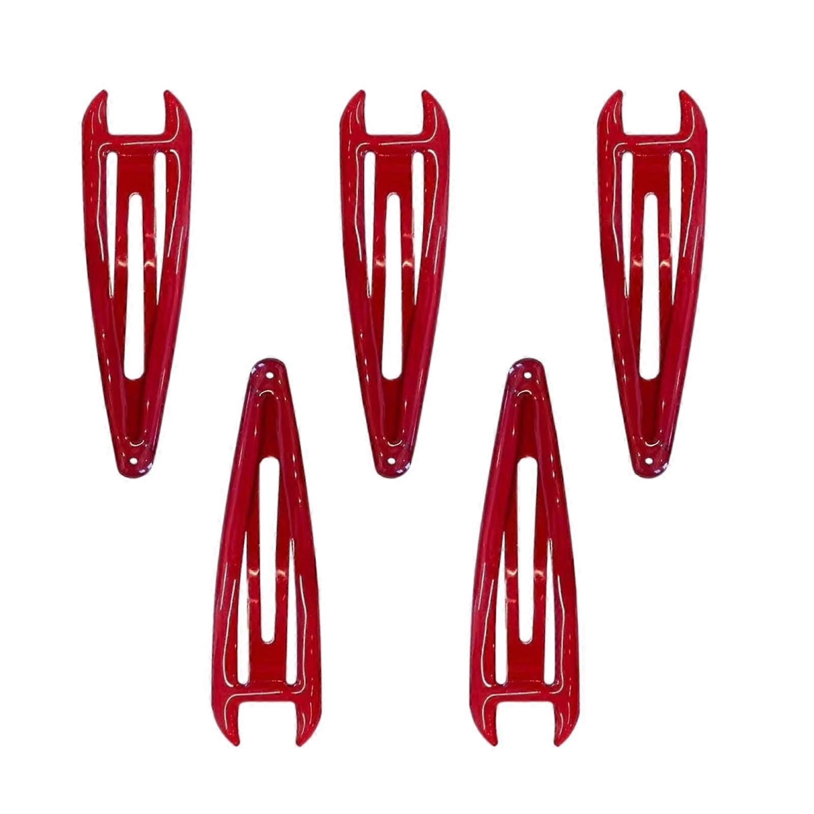 Red Little Bad Hair Barrettes Robust Alloy Materials Ideal for Fashionable Individuals and Daily Use Pack of 5