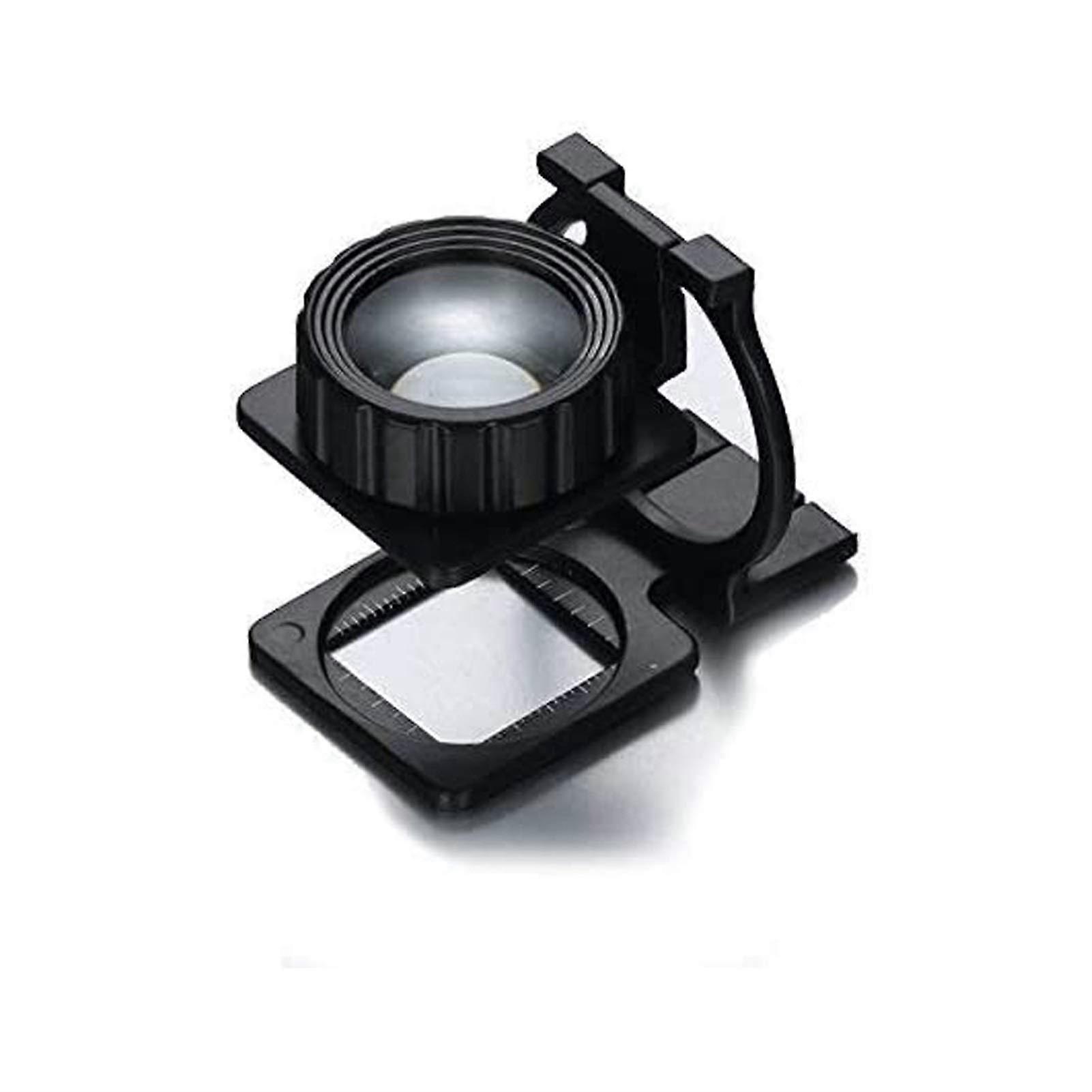 15x Folding Metal Magnifying Glass with Dual-Layer Optical Lens for Reading, High-Resolution, Portable and Compact Design